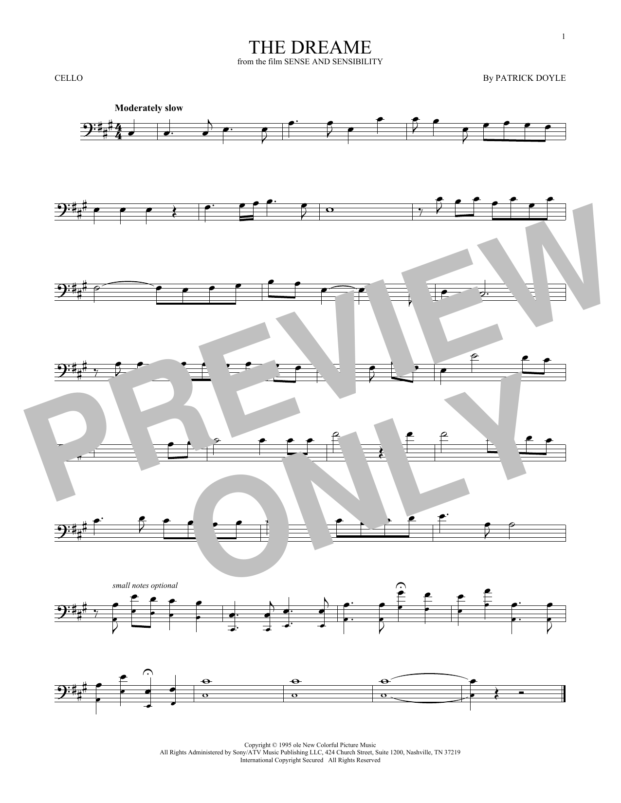 Produktgalerie: Seite 1 von 1 The Dreame, Patrick Doyle, Violoncello