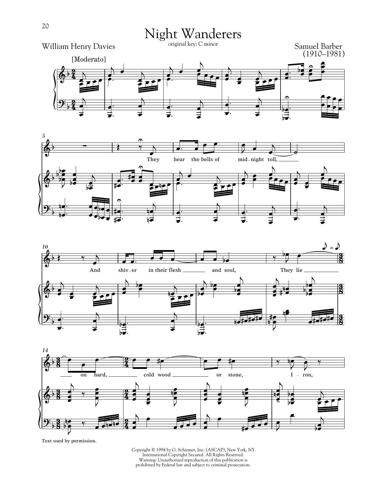 Product gallery: Page 1 of 1 Night Wanderers, Samuel Barber