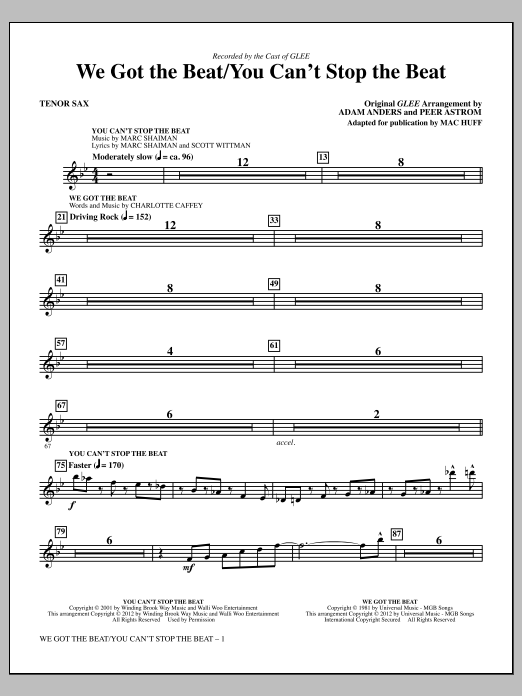Produktbild zu: We Got The Beat / You Can't Stop The Beat - Tenor Sax