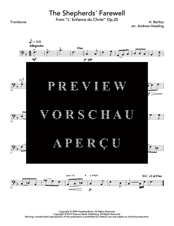 Produktgalerie: Seite 8 von 11 Shepherd´s Farewell, , (Blechbläserquinrtett 2x Flügelhorn, Horn in F, Posaune + Tuba)