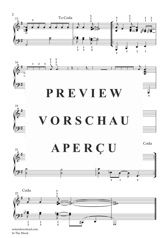 gallery: In The Mood, , (piano solo)