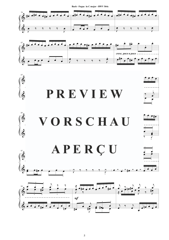 Produktgalerie: Seite 6 von 9 Fuge in C-Dur BWV 564c, , Klavier Solo