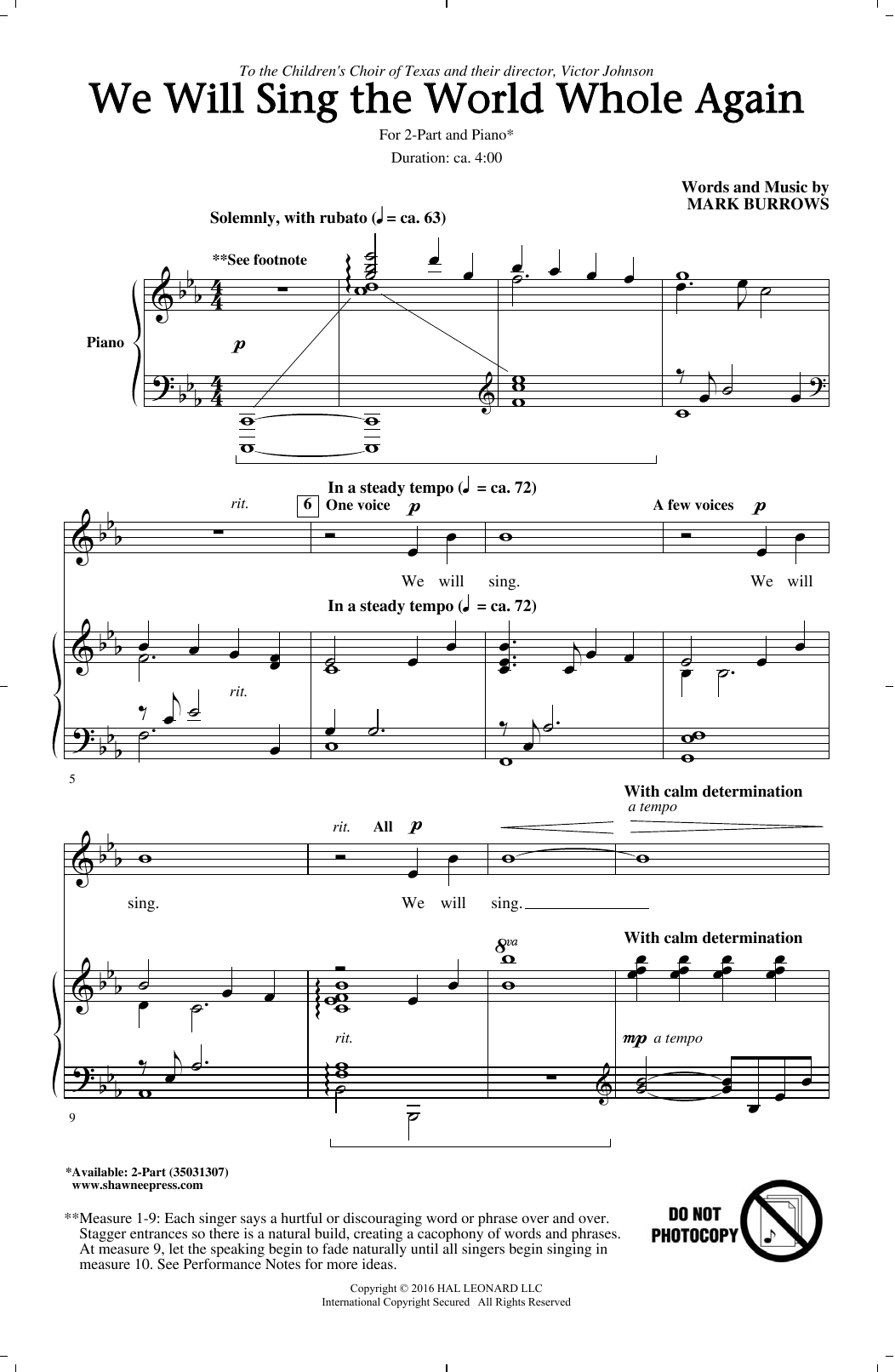 Produktbild zu: We Will Sing The World Whole Again