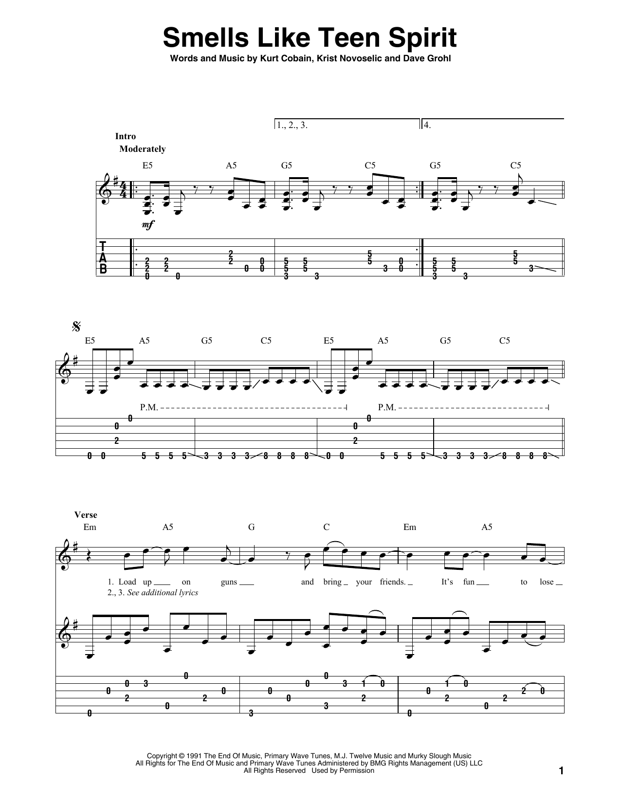 Produktgalerie: Seite 1 von 1 Smells Like Teen Spirit, Nirvana, Gitarre