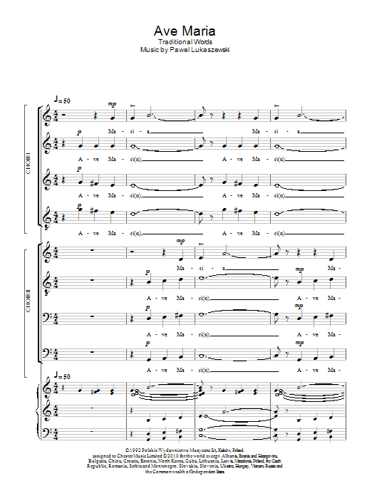 Produktgalerie: Seite 1 von 1 Ave Maria, Pawel Lukaszewski, Chor