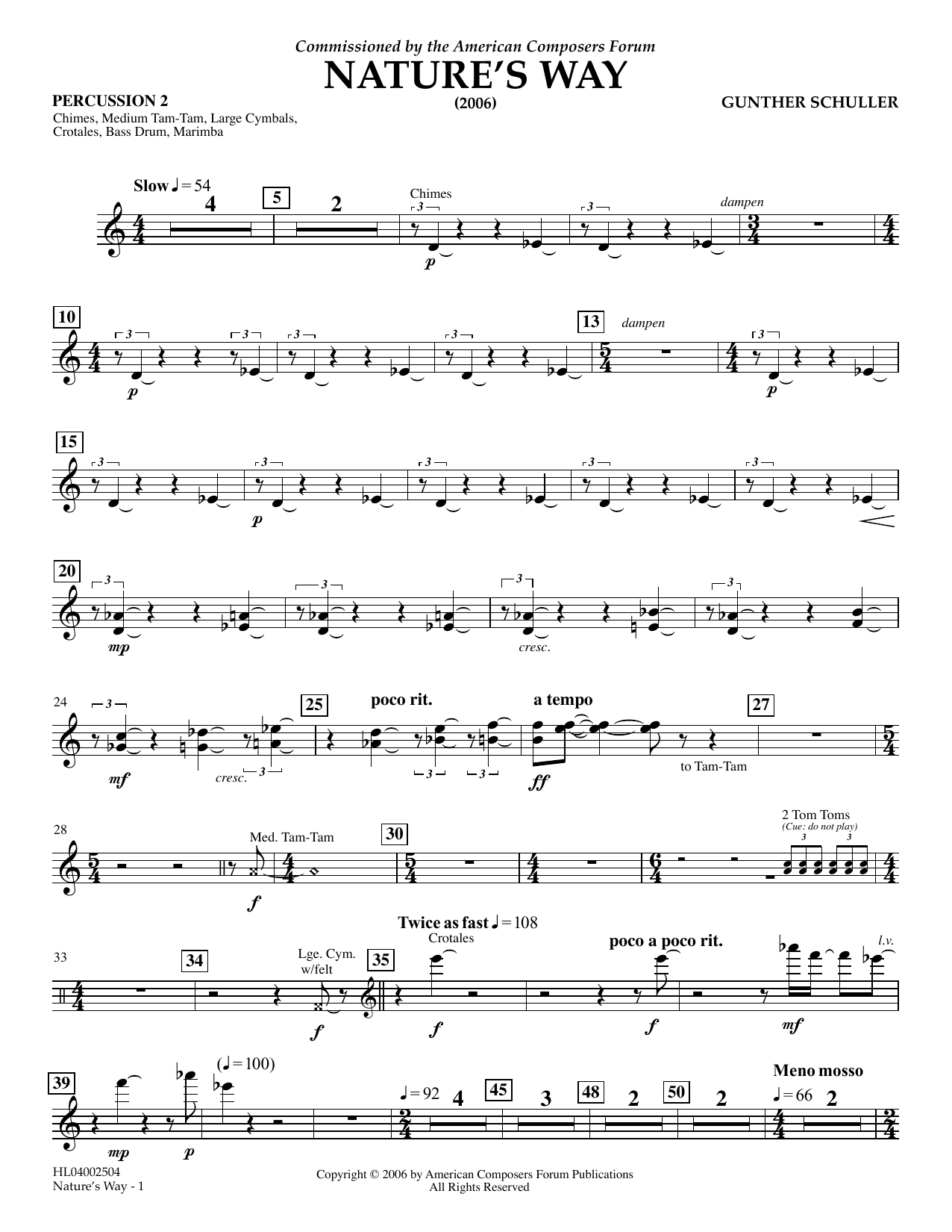 Produktgalerie: Seite 1 von 1 Nature's Way - Percussion 2, Gunther Schuller, Ensemble