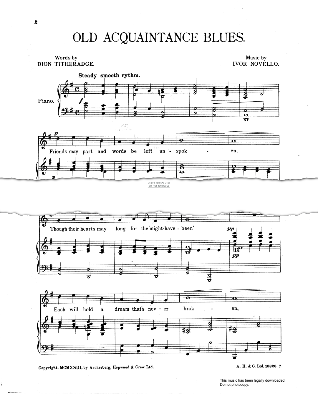Produktbild zu: Old Acquiantance Blues (from 'Puppets')