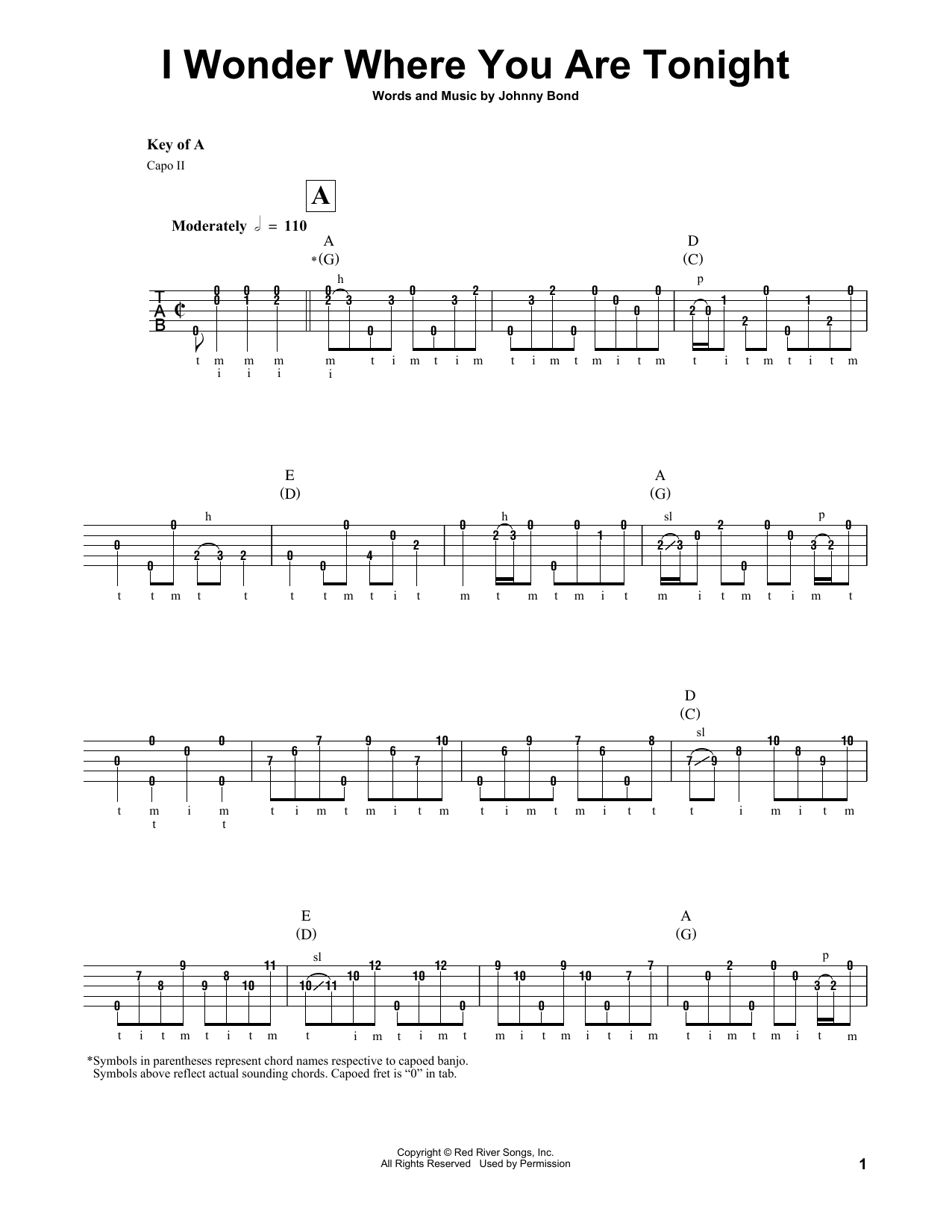 Produktgalerie: Seite 1 von 1 I Wonder Where You Are Tonight, Johnny Bond, Banjo