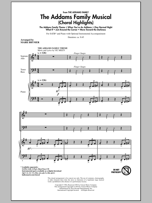Produktbild zu: The Addams Family Musical (Choral Highlights)