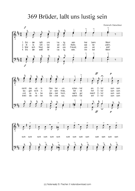 Product picture to: Brüder, laßt uns lustig sein Heinrich Marschner