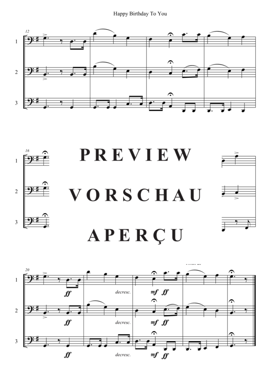 Produktgalerie: Seite 3 von 3 Happy Birthday To You , , (Fagott Trio)