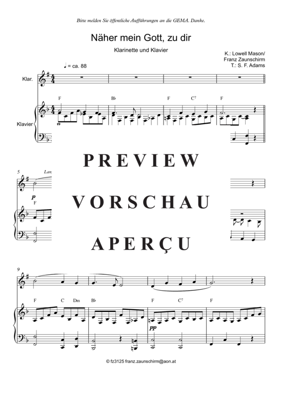 Product gallery: Page 2 of 5 Näher mein Gott zu dir , , (clarinet in Bb + piano)