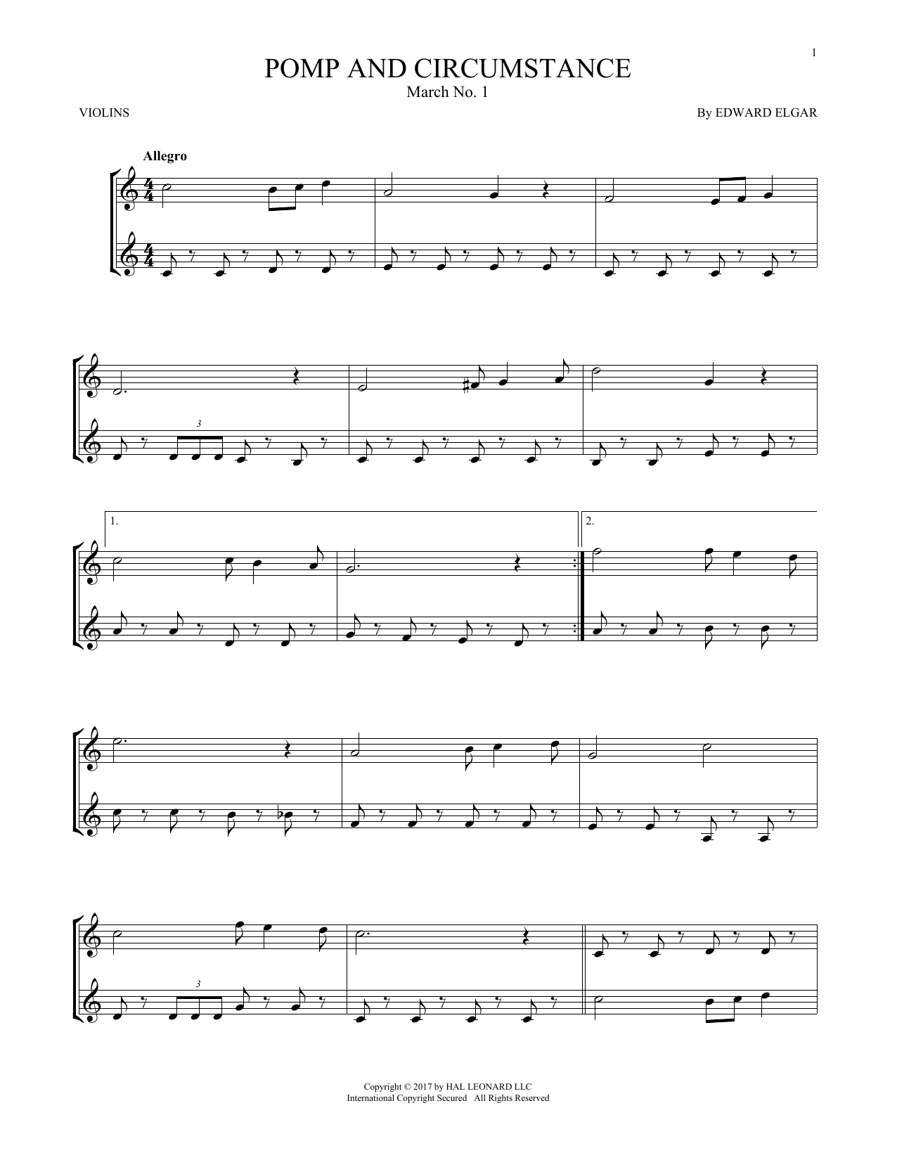 Product gallery: Page 1 of 1 Pomp And Circumstance, March No. 1, Edward Elgar