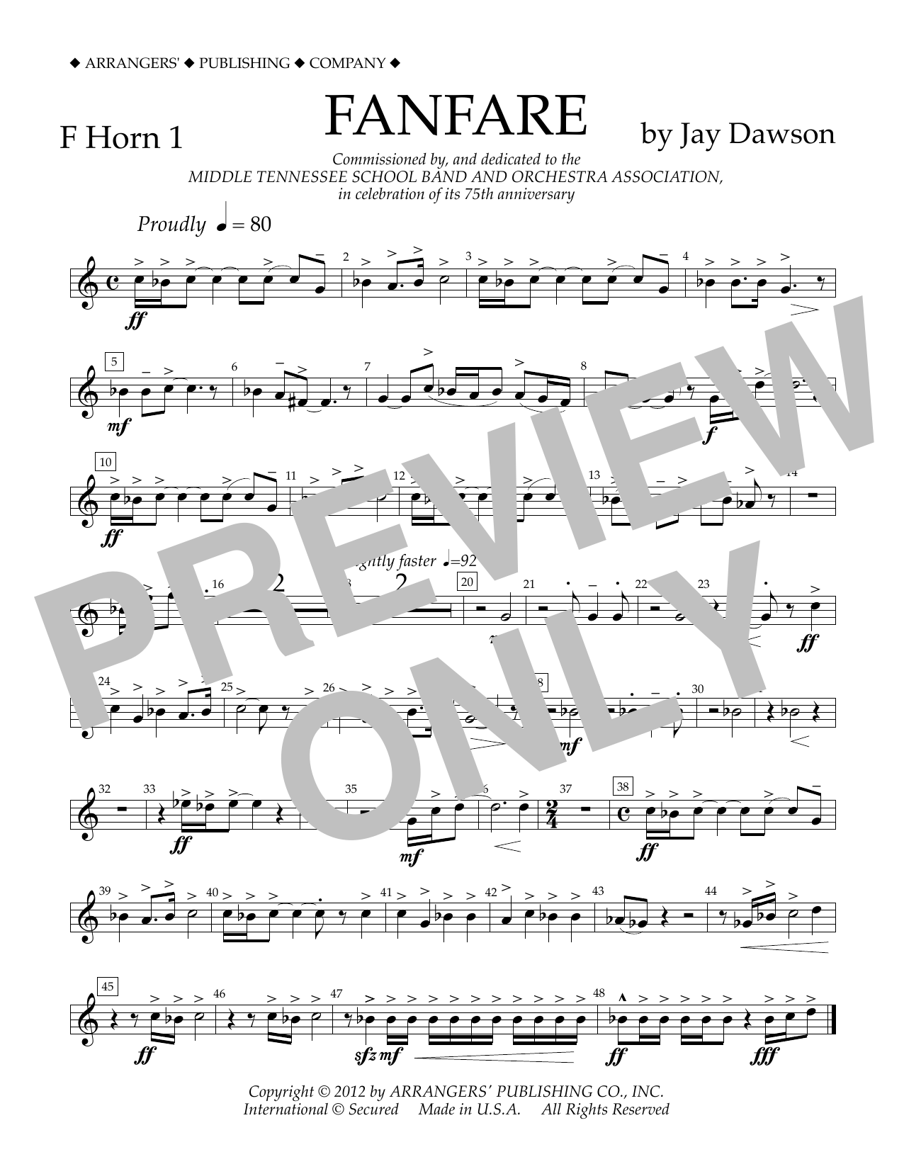 Product picture to: Fanfare - F Horn 1