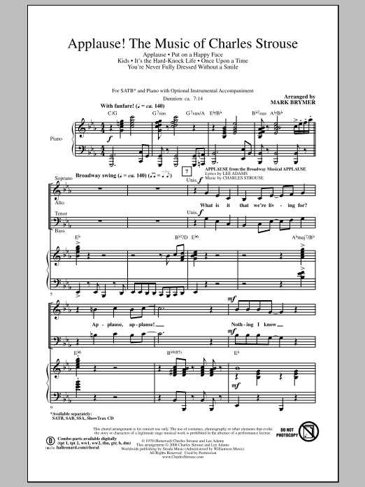 Product picture to: Applause! - The Music of Charles Strouse