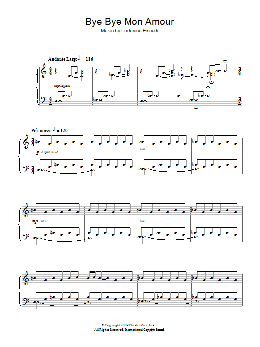 Product gallery: Page 1 of 1 Bye Bye Mon Amour, Ludovico Einaudi