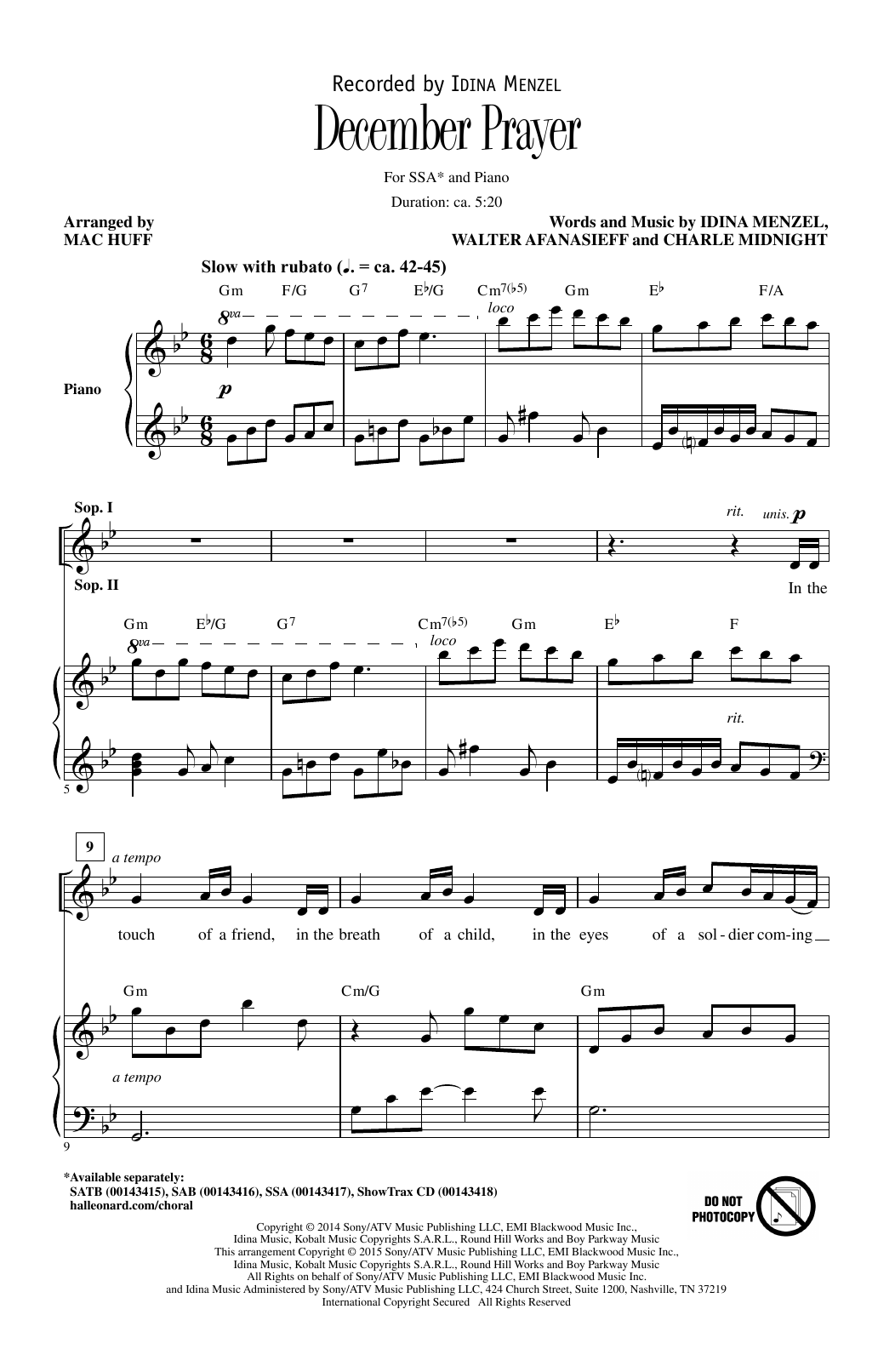 Produktgalerie: Seite 1 von 1 December Prayer, Mac Huff, Chor