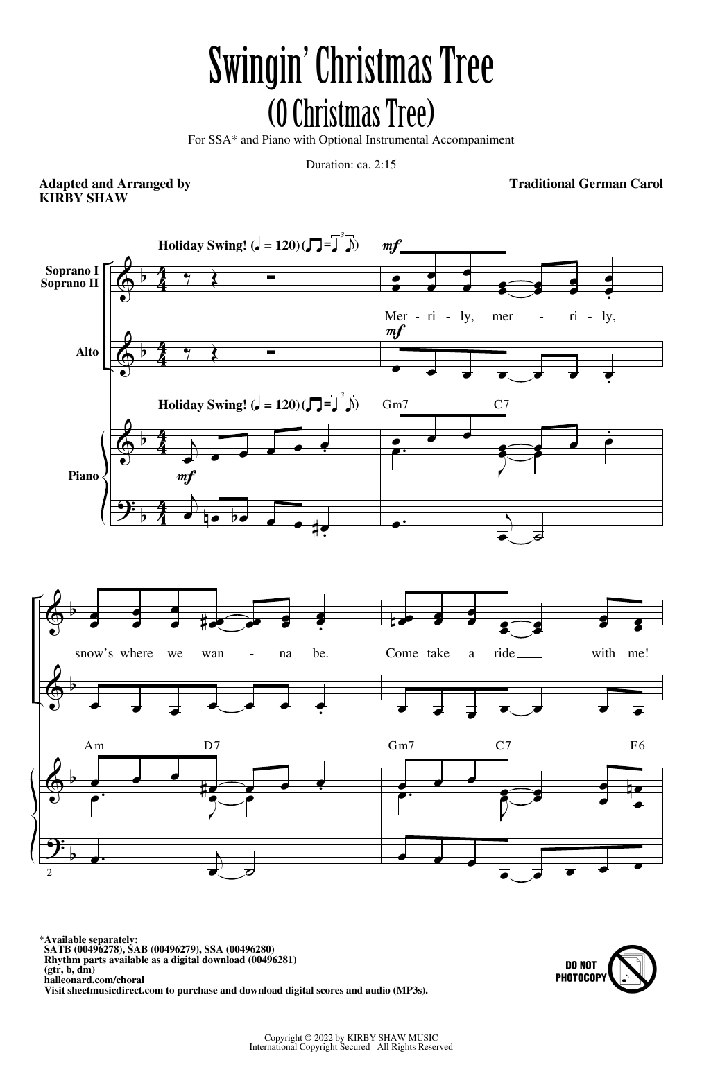 Produktgalerie: Seite 1 von 1 Swingin' Christmas Tree (O Christmas Tree) (arr. Kirby Shaw), Traditional German Carol, Chor