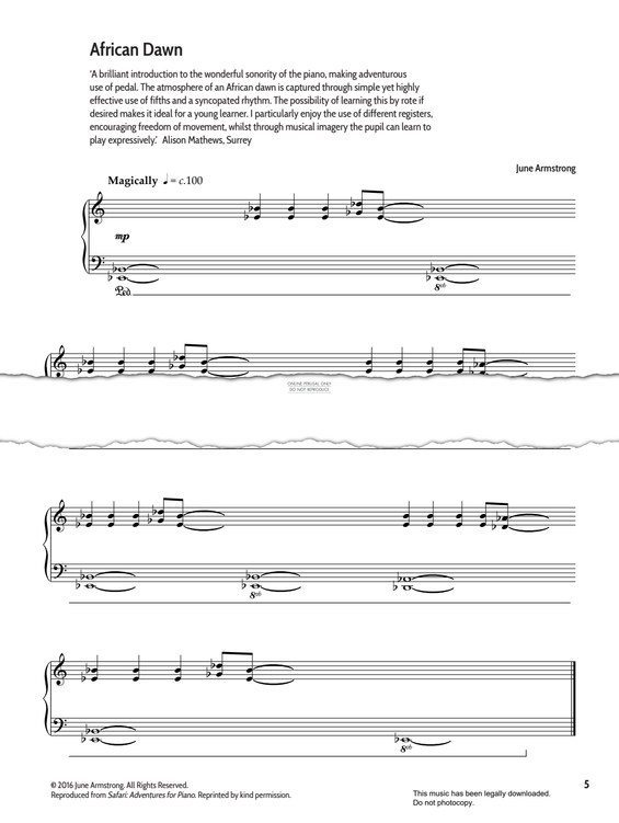 Produktgalerie: Seite 1 von 1 African Dawn (from ‘Safari: Adventures for Piano’), June Armstrong, Klavier