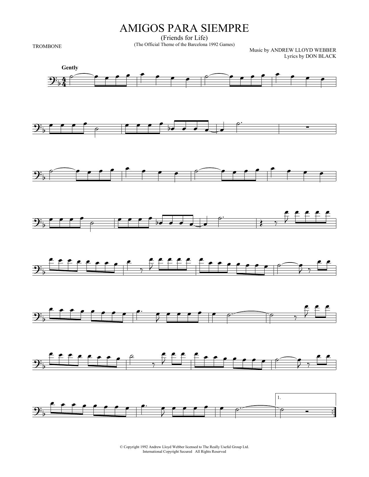 Product gallery: Page 1 of 1 Amigos Para Siempre (Friends For Life), Andrew Lloyd Webber