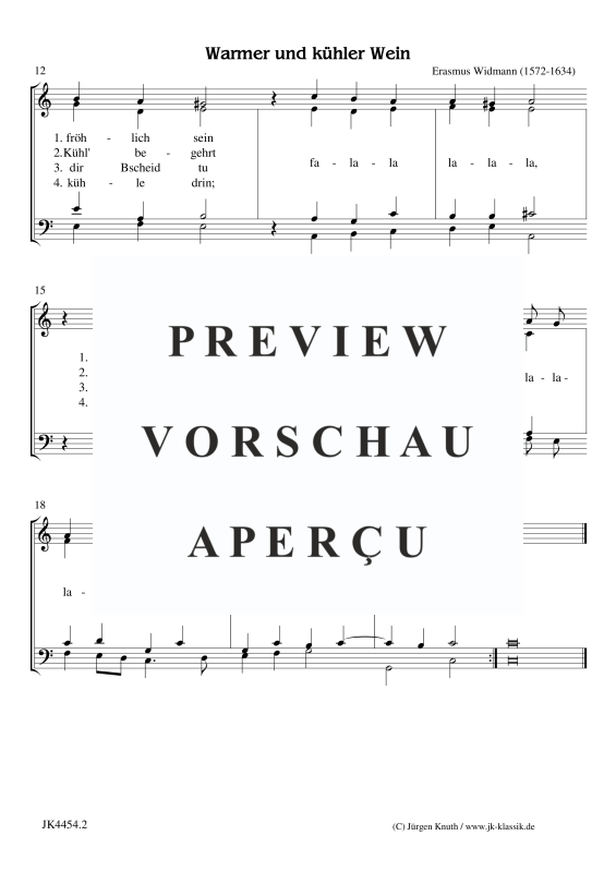 Produktgalerie: Seite 3 von 3 Warmer und kühler Wein ( aus „Musikalisch Kurtzweil“, MDCXI ), , Gemischter Chor