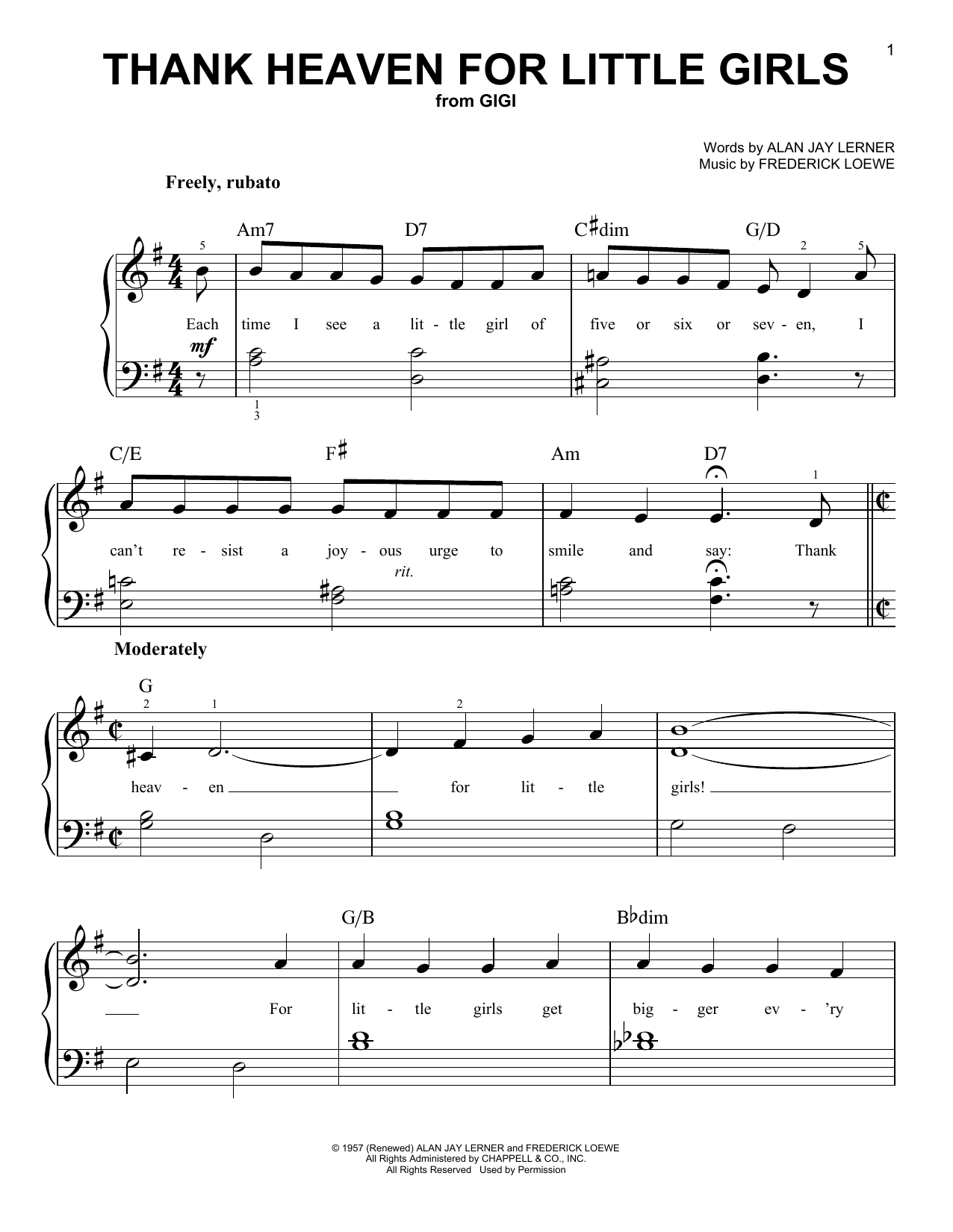 Produktgalerie: Seite 1 von 1 Thank Heaven For Little Girls, Alan Jay Lerner, Klavier