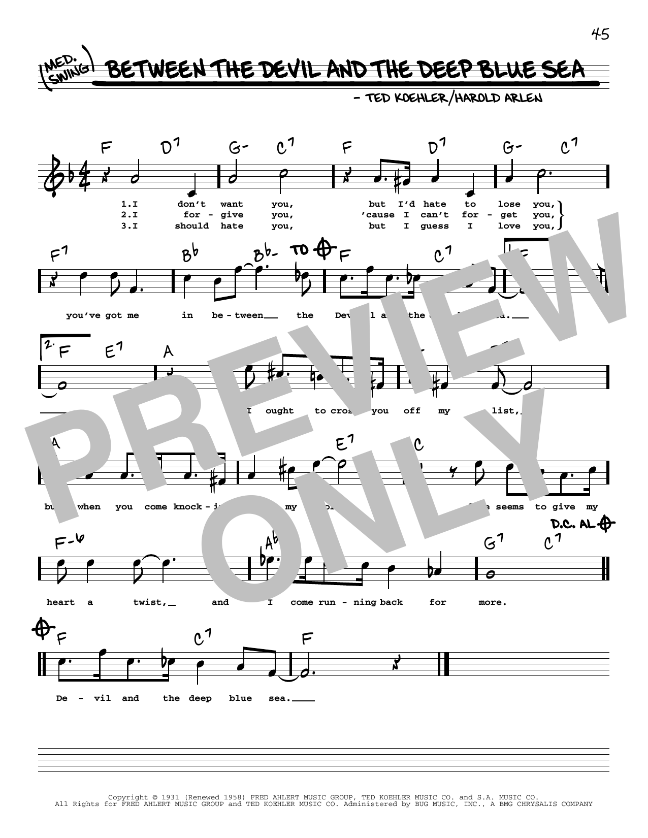Product picture to: Between The Devil And The Deep Blue Sea (arr. Robert Rawlins)