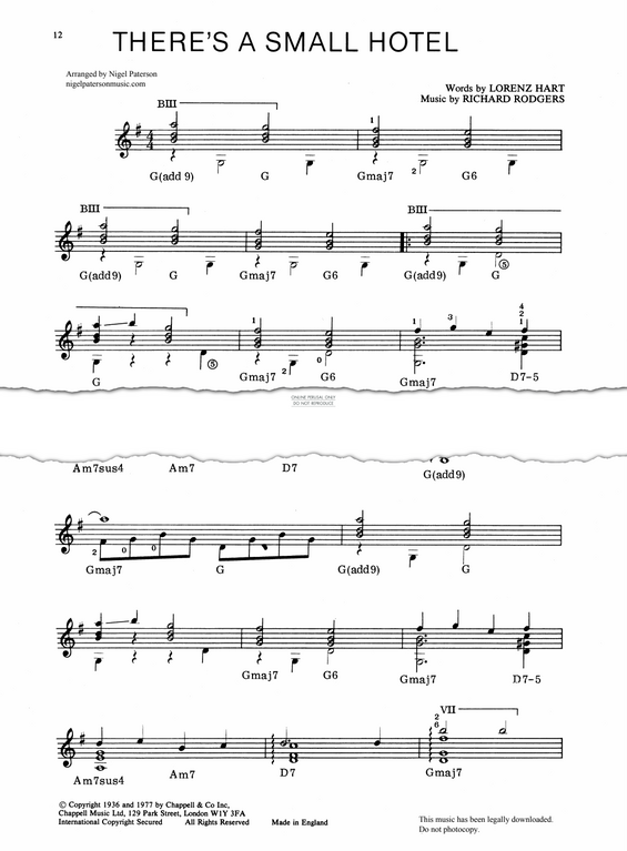 gallery: There's A Small Hotel, Richard Rodgers, Gitarre