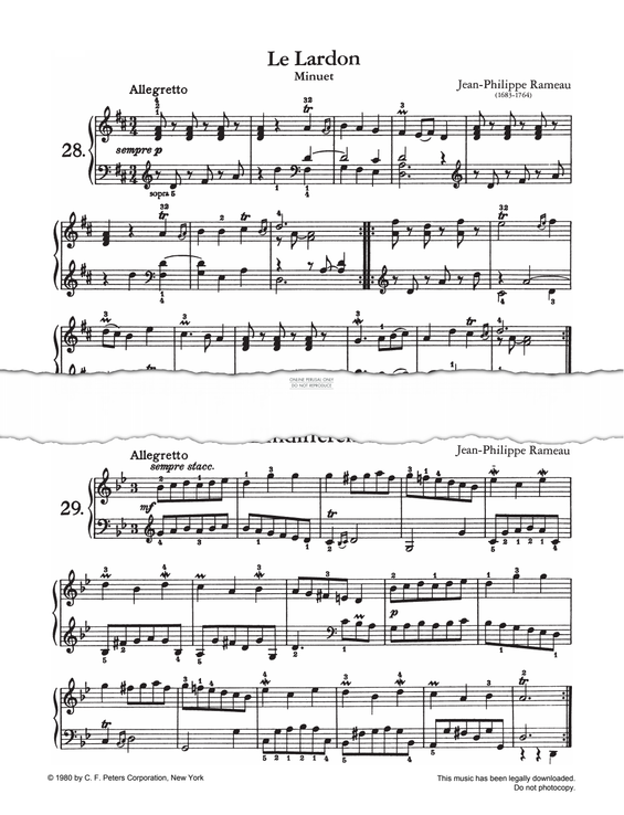 Produktgalerie: Seite 1 von 1 Le Lardon, Minuet, Jean-Philippe Rameau, Klavier