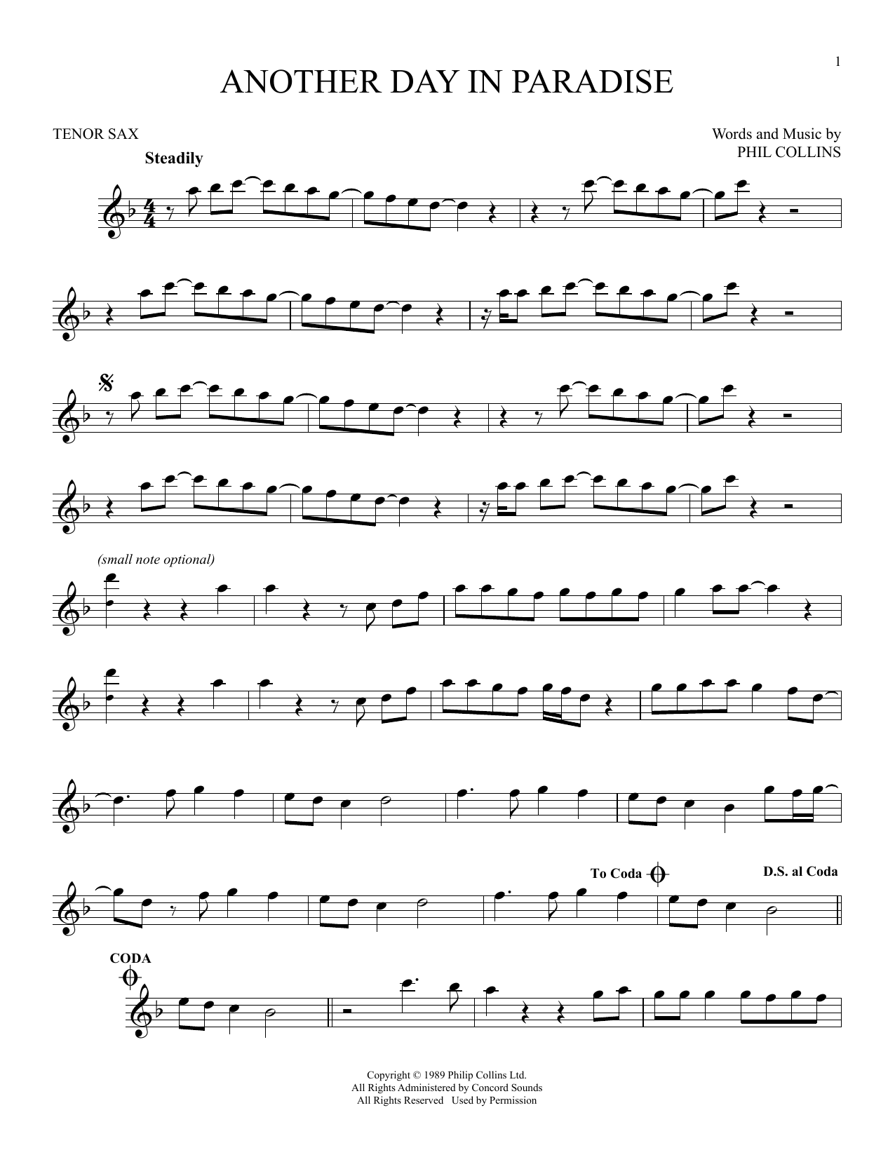 Product gallery: Page 1 of 1 Another Day In Paradise, Phil Collins