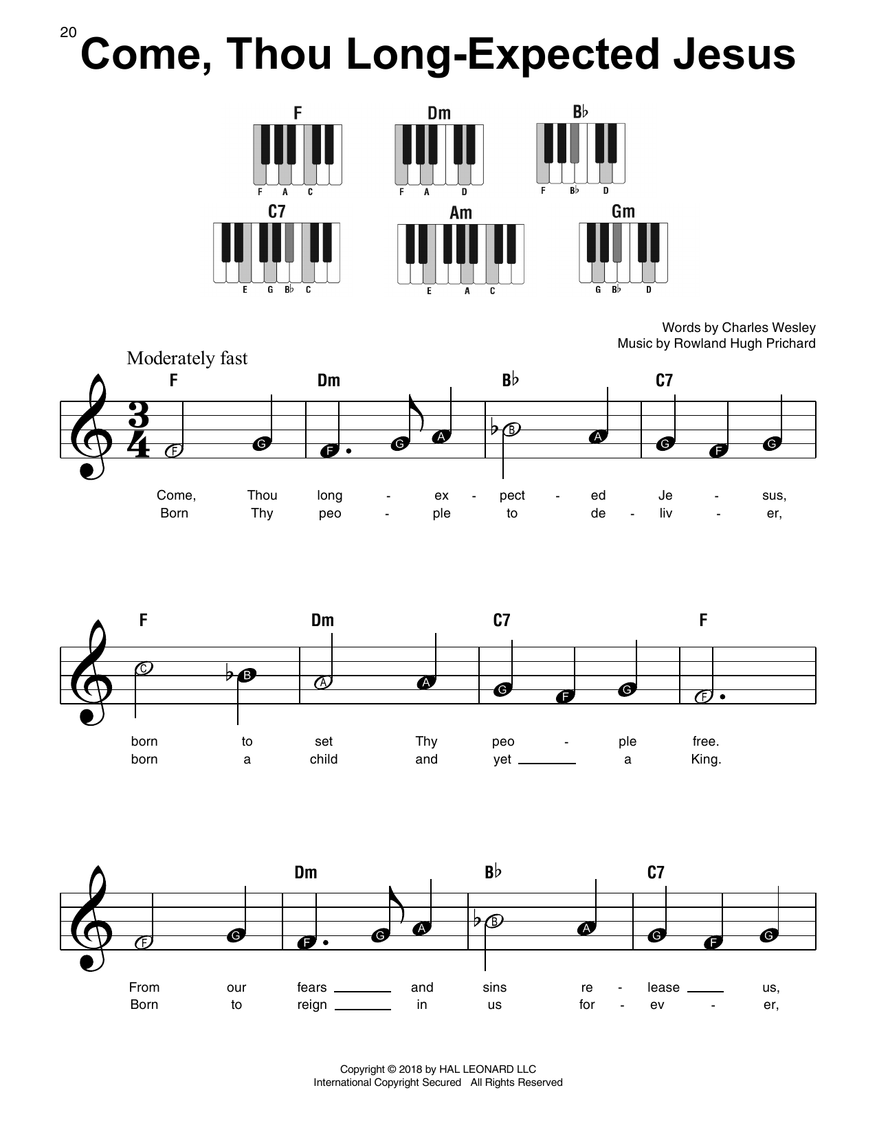 Produktbild zu: Come, Thou Long-Expected Jesus