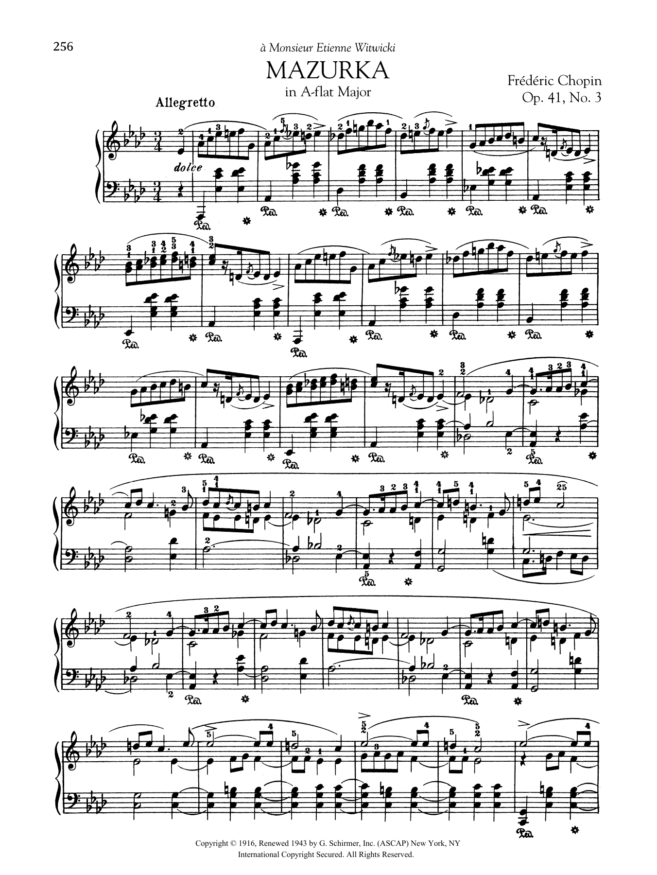 Product gallery: Page 1 of 1 Mazurka in A-flat Major, Op. 41, No. 3, Frédéric Chopin