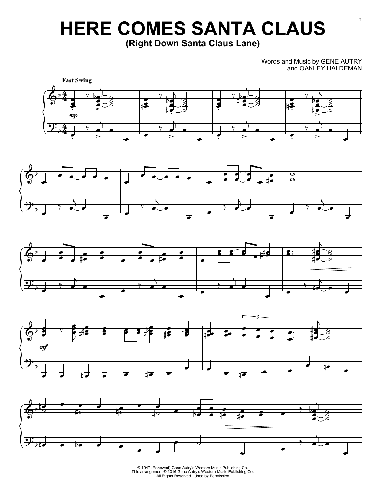 Product gallery: Page 1 of 1 Here Comes Santa Claus (Right Down Santa Claus Lane), Gene Autry