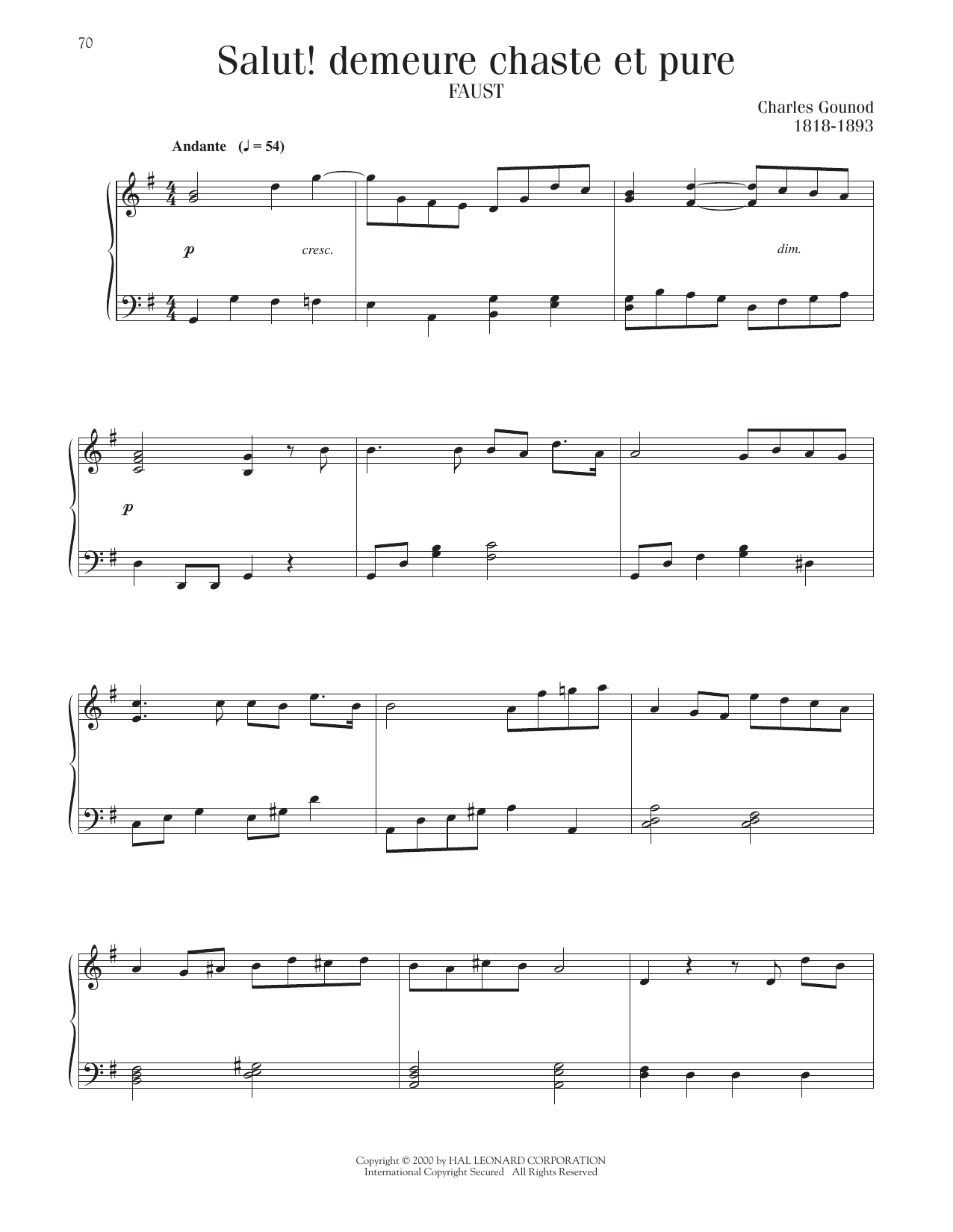 Product gallery: Page 1 of 1 Salut! Demeure Chaste Et Pure, Charles Gounod