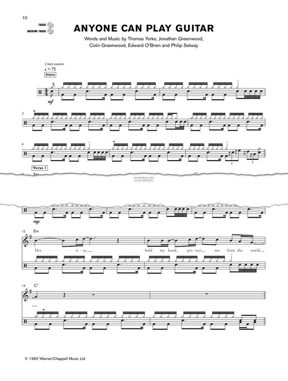 Product gallery: Page 1 of 1 Anyone Can Play Guitar, Radiohead