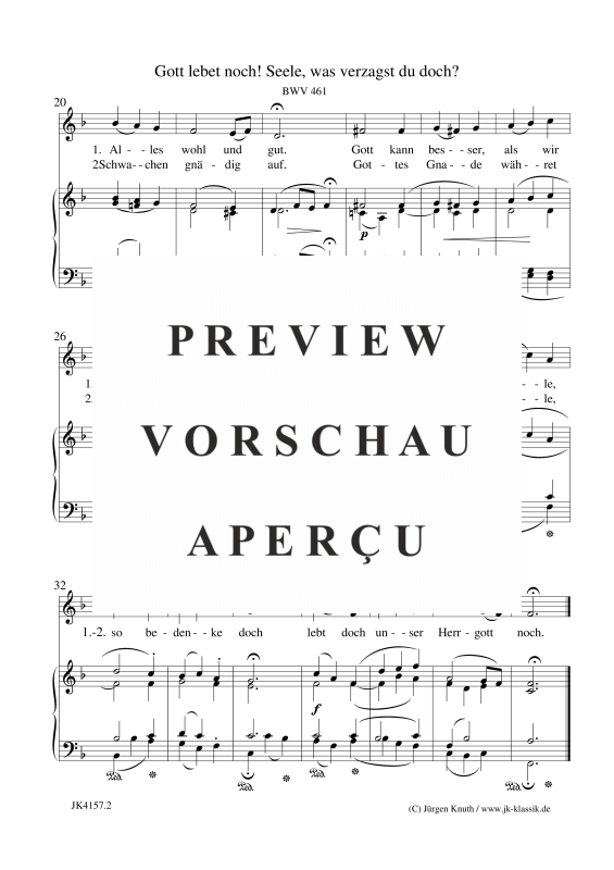 gallery: Gott lebet noch! Seele, was verzagst du doch BWV 461, , Gesang und Klavier