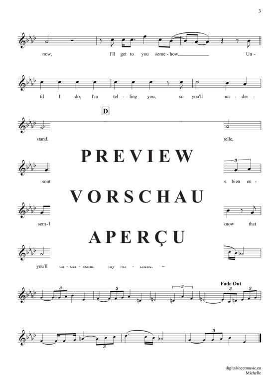 Produktgalerie: Seite 4 von 4 Michelle , Beatles, The, (Oboe)