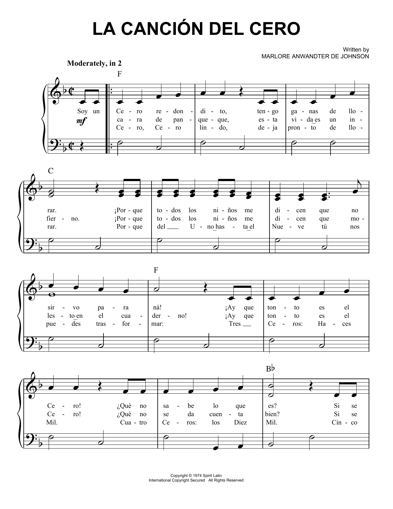 Produktgalerie: Seite 1 von 1 La Cancion Del Cero, Marlore Anwandter de Johnson, Klavier
