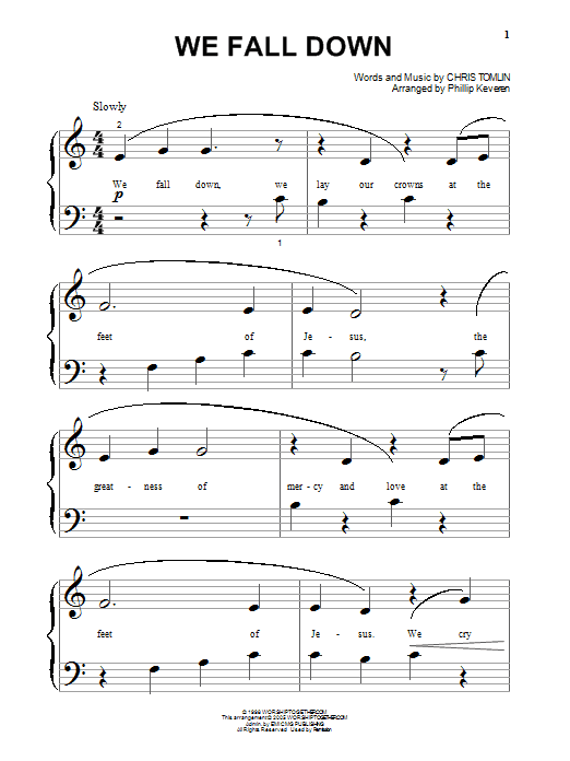 Produktgalerie: Seite 1 von 1 We Fall Down (arr. Phillip Keveren), Chris Tomlin, Klavier