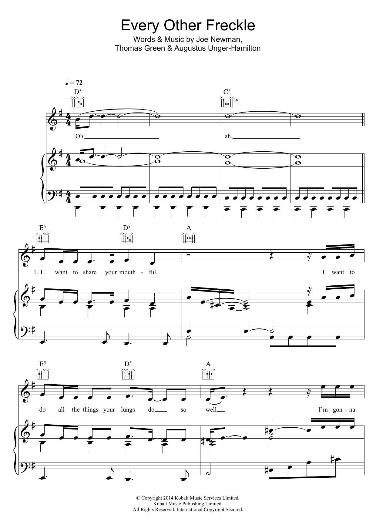 Produktgalerie: Seite 1 von 1 Every Other Freckle, Alt-J, Gesang, Gitarre, Klavier