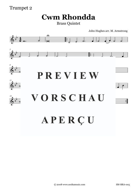 Product gallery: Page 11 of 11 Cwm Rhondda, , Brass Quintet