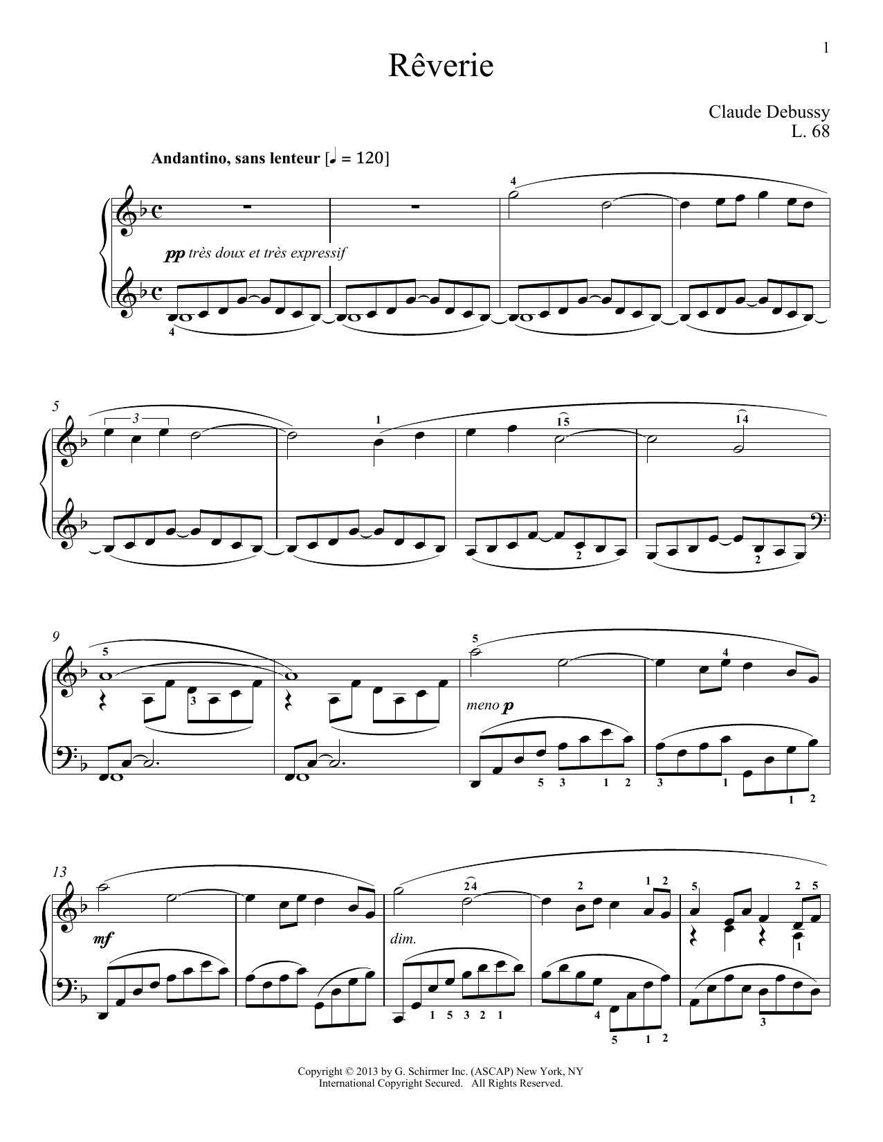 Product picture to:  Reverie - Claude Debussy