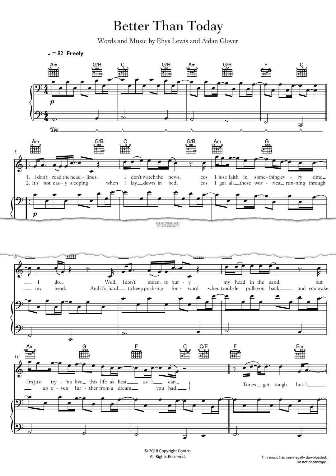 Produktgalerie: Seite 1 von 1 Better Than Today, Rhys Lewis, Gesang, Gitarre, Klavier