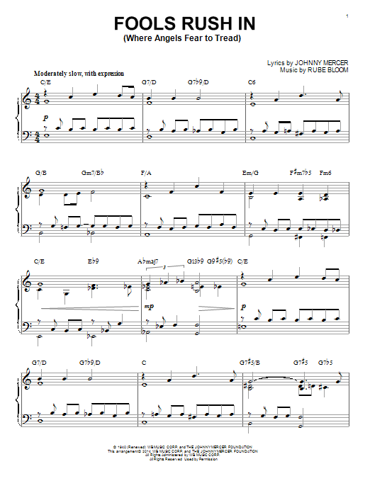 Produktbild zu: Fools Rush In (Where Angels Fear To Tread) [Jazz version] (arr. Brent Edstrom)