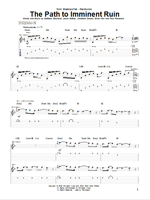 Produktgalerie: Seite 1 von 1 The Path To Imminent Ruin, Shadows Fall, Gitarre