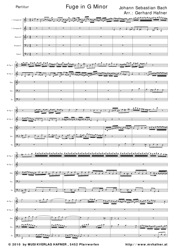 Produktgalerie: Seite 1 von 11 Fuge in G Moll, , (Blechbläser Quintett)