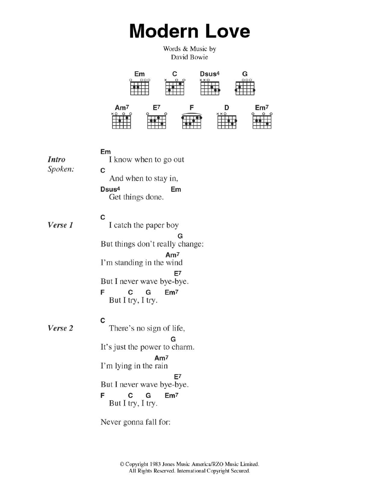 Product picture to:  Modern Love - David Bowie