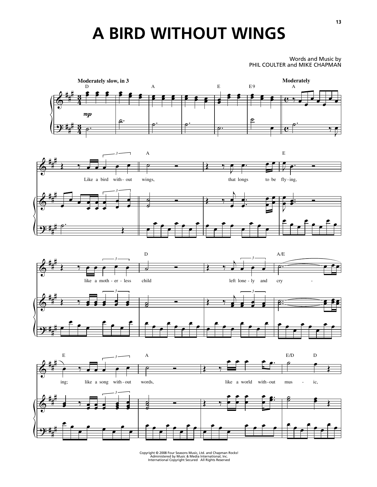 Produktgalerie: Seite 1 von 1 A Bird Without Wings, Celtic Thunder, Gesang, Klavier