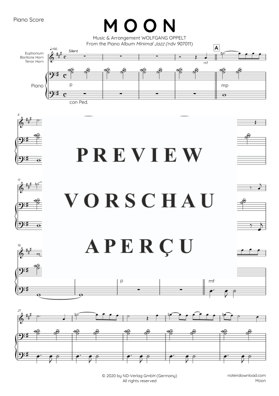 Produktgalerie: Seite 10 von 11 Moon, , Euphonium/Bariton/Tenorhorn in B und Klavier - E-Bass und Drum Set optional
