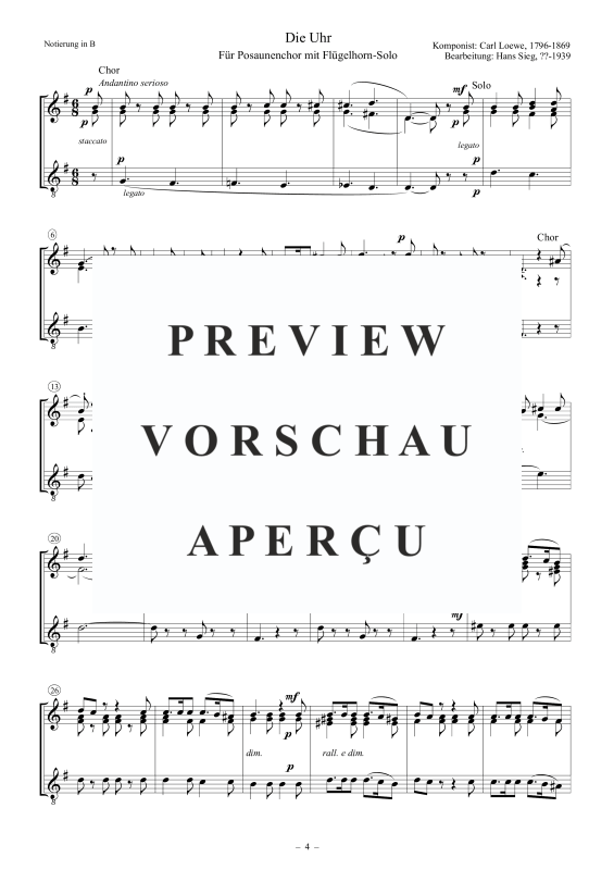 Product gallery: Page 5 of 7 Die Uhr, , Flugelhorn Solo and Trombone Choir